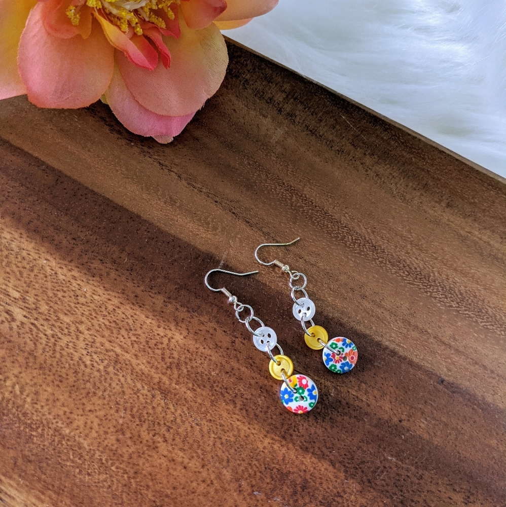 Earrings with Vintage Buttons